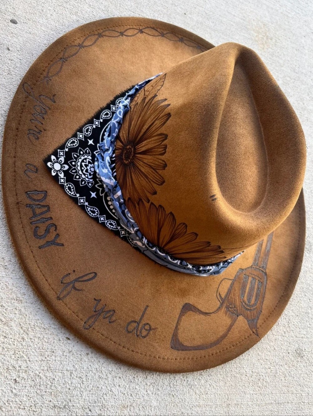 BITTERSWEET CANVAS Your'e a Daisy Tombstone Revolver Cowboy Hat